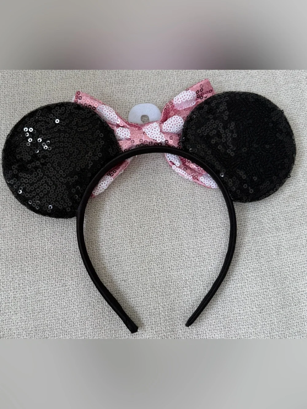 Minnie Mouse Sequin Ears with “2”